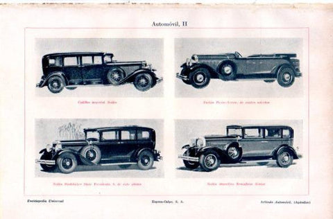 LAMINA V29224: Cadillac imperial, Facton Pierce Arrow y sedan Studebaker