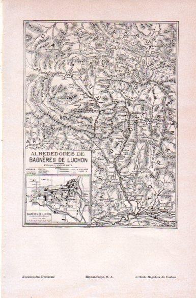 LAMINA V29137: Mapa de los alrededores de Bagneres de Luchon