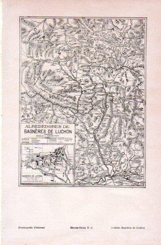 LAMINA V29137: Mapa de los alrededores de Bagneres de Luchon