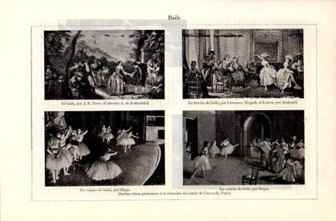 LAMINA V29146: Un ensayo de baile y La escuela de baile por Degas