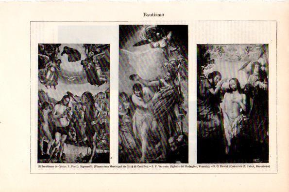 LAMINA V28758: El bautismo de Cristo por Signorelli, Verones y G. David