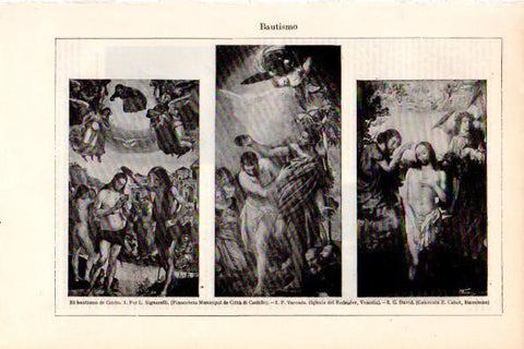LAMINA V28758: El bautismo de Cristo por Signorelli, Verones y G. David