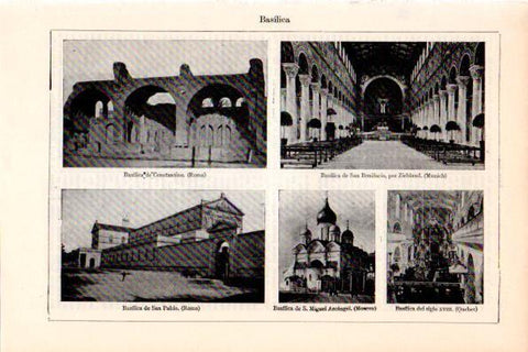 LAMINA V28731: Basilicas en Roma Munich Moscu y Quebec