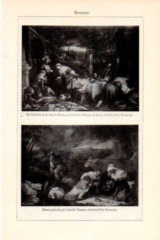 LAMINA V28737: Escena pastoril por Leandro Bassano