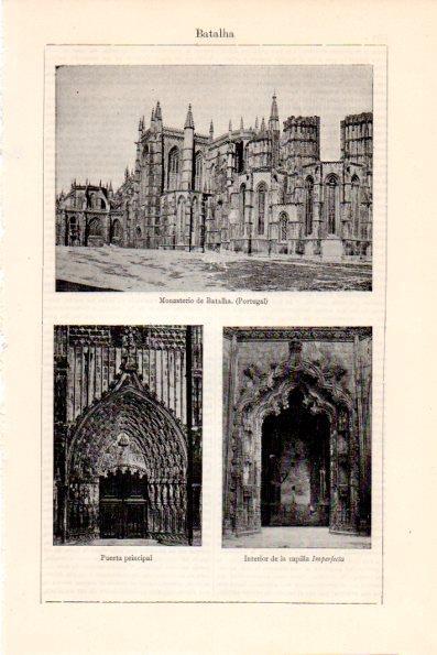 LAMINA V28743: Vistas del Monasterio de Batalha, Portugal