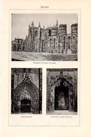 LAMINA V28743: Vistas del Monasterio de Batalha, Portugal