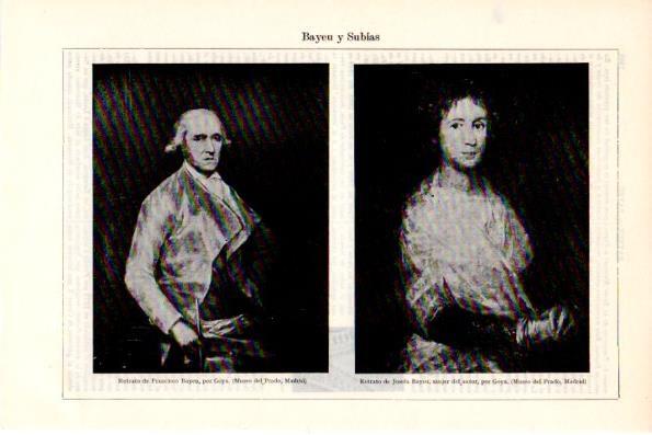 LAMINA V28763: Retratos de F. Bayeu y Josefa Bayeu por Goya