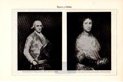 LAMINA V28763: Retratos de F. Bayeu y Josefa Bayeu por Goya