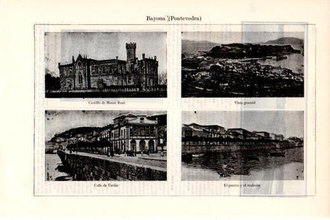 LAMINA V28764: Vistas varias de Bayona, Pontevedra