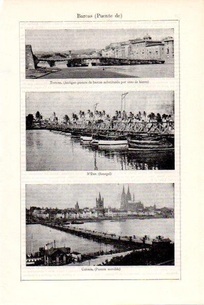 LAMINA V28677: Puente de Barcas en Tortosa N'Dar y Colonia