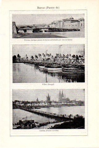 LAMINA V28677: Puente de Barcas en Tortosa N'Dar y Colonia