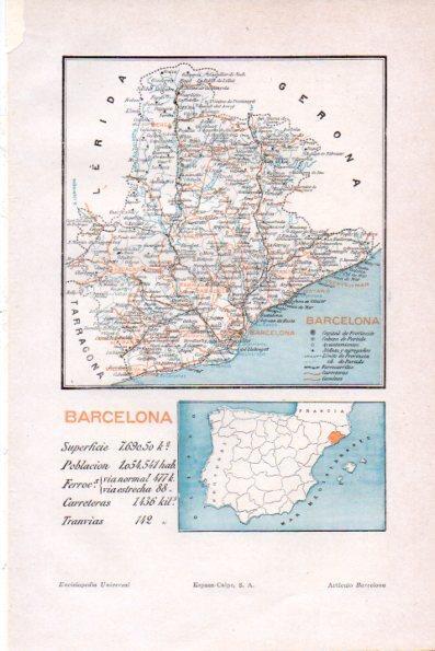 LAMINA V28679: Mapa de la provincia de Barcelona