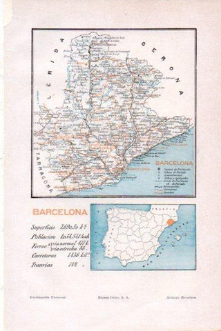 LAMINA V28679: Mapa de la provincia de Barcelona