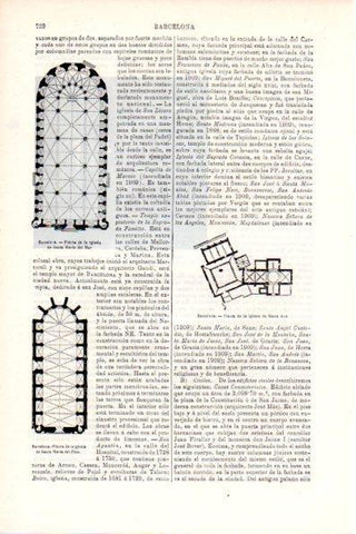 LAMINA V28683: Plantas de las iglesias de Santa Maria del Mar y Santa Maria del Pi, Barcelona