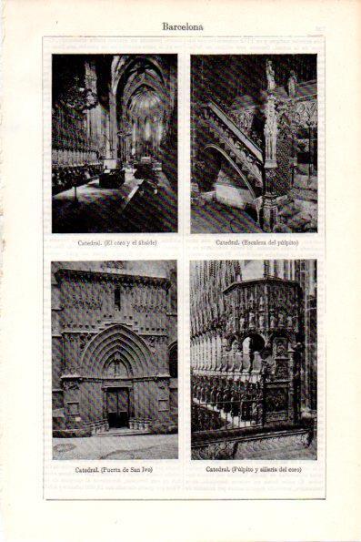 LAMINA V28685: Vistas de la Catedral de Barcelona
