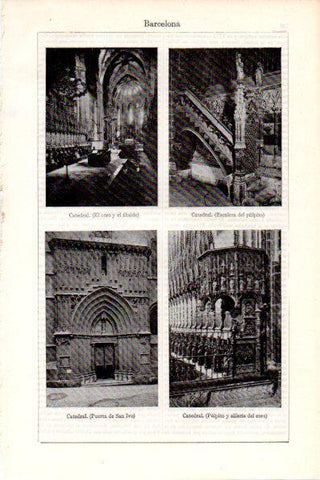 LAMINA V28685: Vistas de la Catedral de Barcelona