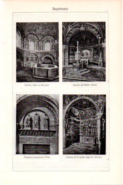 LAMINA V28669: Interior de las iglesias de Ravena, Siena, Pisa y Padua