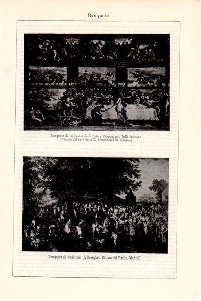 LAMINA V28659: Banquete de Boda por J. Romano y J. Brueghel