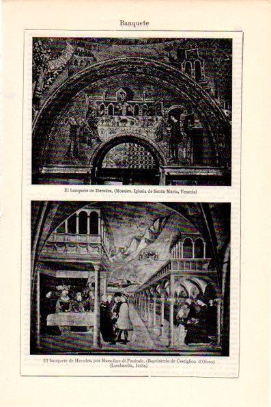 LAMINA V28660: El Banquete de Herodes por Massolino di Panicale