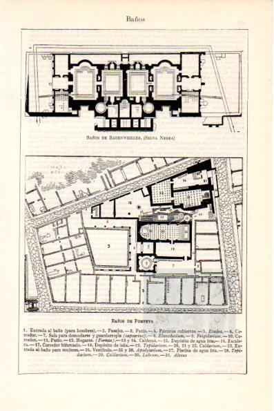 LAMINA V28663: Planta de los baños de Pompeya