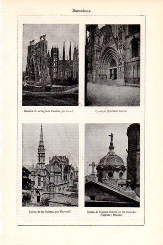 LAMINA V28690: La Sagrada Familia e iglesia de las Salesas en Barcelona
