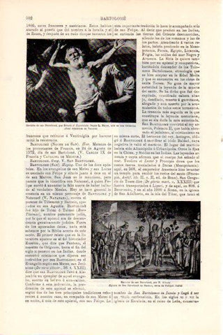 LAMINA V28718: Martirio de San Bartolome por Ribera y por N. Alunno