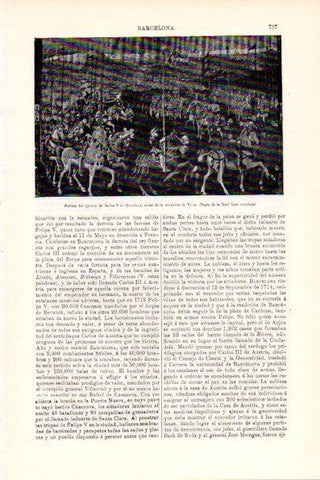 LAMINA V28691: Revista del ejercito de Carlos V en Barcelona tapiz