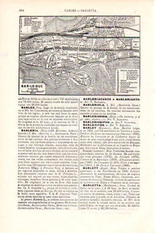 LAMINA V28700: Plano de Bar-le-Duc, Francia