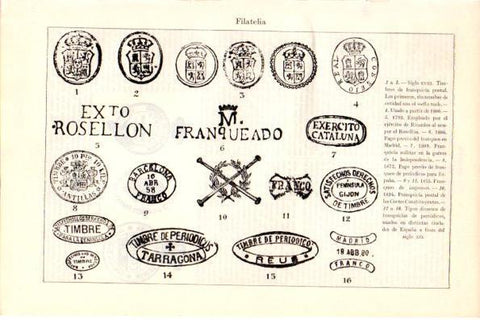 LAMINA V28893: Timbres de franquicia postal y de periodicos