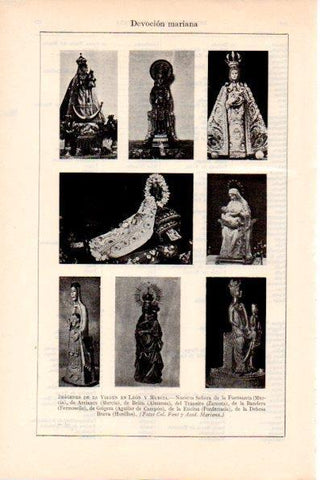 LAMINA V28880: Imagenes de la Virgen en Leon y Murcia