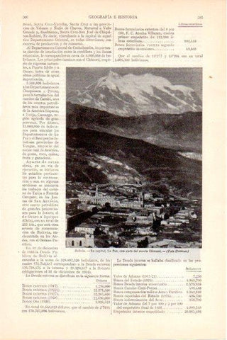 LAMINA V28914: Vista de La Paz y el Monte Illimani, Bolivia