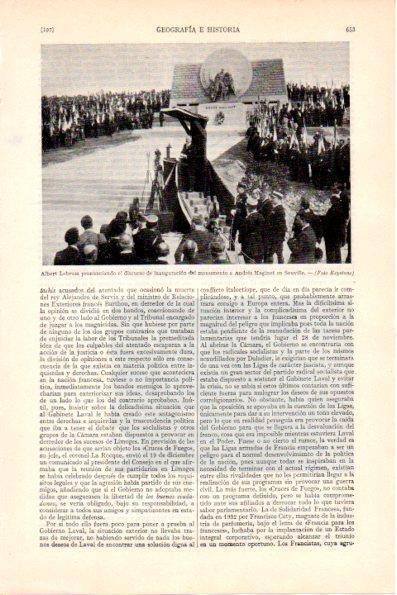LAMINA V28933: Albert Lebrun inagurando el monumento a Andres Maginot en Souville