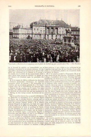 LAMINA V28920: Manifestacion de campesinos ante el palacio de Amalienborg