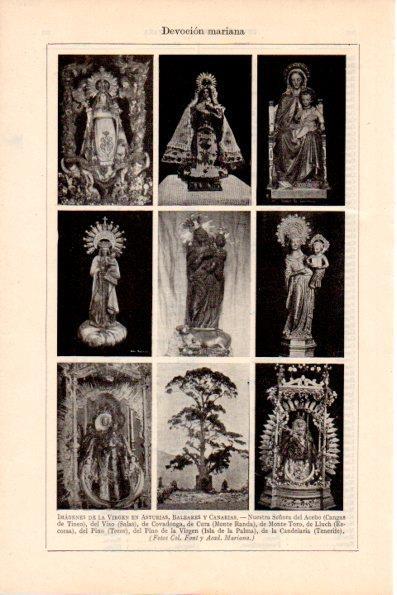 LAMINA V28874: Imagenes de la Virgen en Asturias, Baleares y Canarias