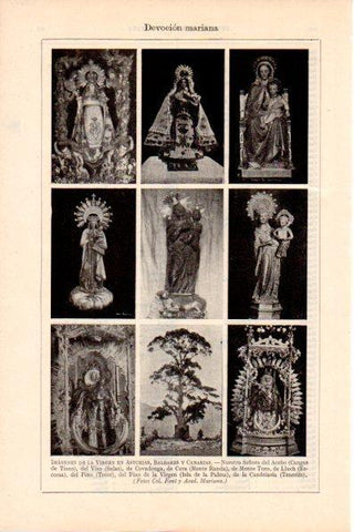 LAMINA V28874: Imagenes de la Virgen en Asturias, Baleares y Canarias