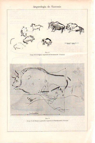 LAMINA V28821: Figuras rupestres de Santimamiñe