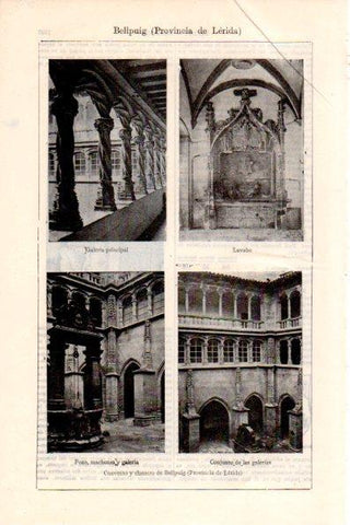 LAMINA V28816: Convento y claustro de Bellpuig, Lerida