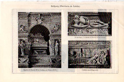 LAMINA V28817: Sepulcro y sarcofago de Ramon III de Cardona