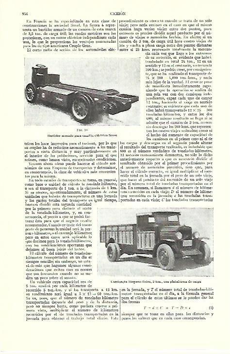 LAMINA ESPASA 39588: Bastidor Sovei y camionera Hispano Suiza