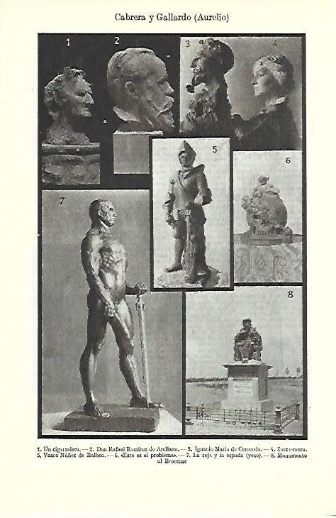 LAMINA ESPASA 39578: Esculturas y bustos de Aurelio Cabrera y Gallardo