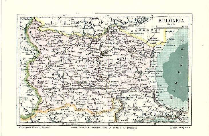LAMINA ESPASA 39570: Mapa de Bulgaria