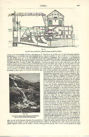 LAMINA ESPASA 39625: Seccion de la central de Basilea y vista de la central de Barberiae