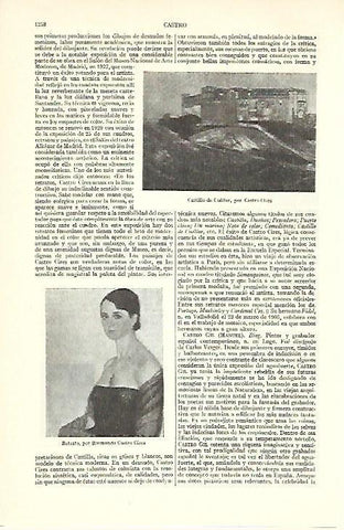 LAMINA ESPASA 39619: Retrato y Castillo de Cuellar, por Carlos Cires