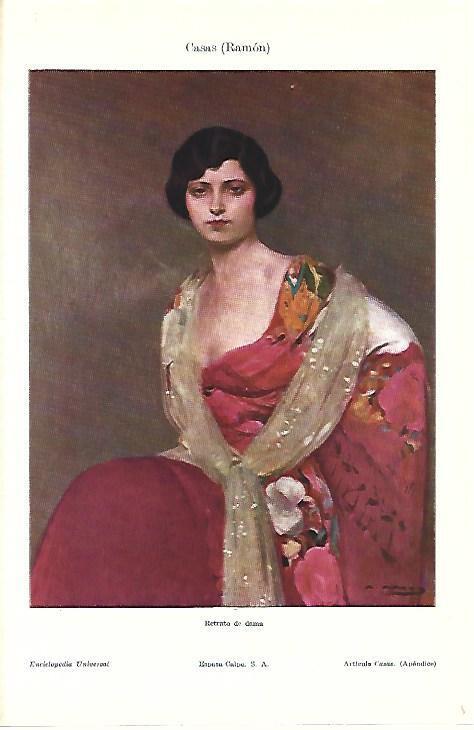 LAMINA ESPASA 39614: Retrato de dama, por Ramon Casas