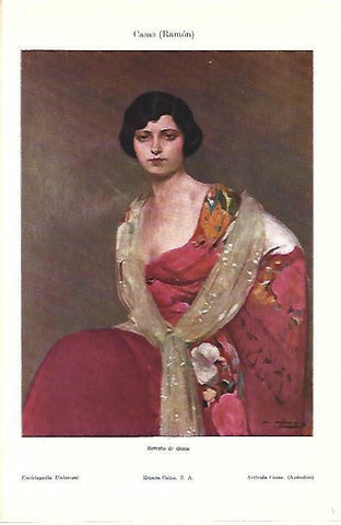 LAMINA ESPASA 39614: Retrato de dama, por Ramon Casas