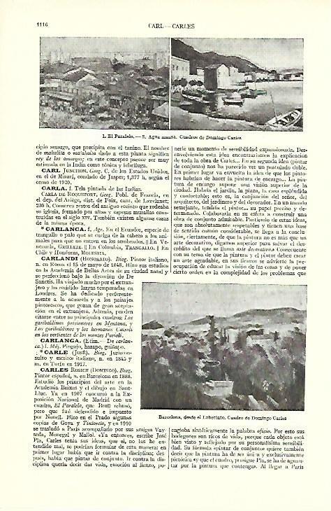 LAMINA ESPASA 39609: El Paralelo, Agua mansa y Barcelona desde el Laberinto, por Domingo Carles