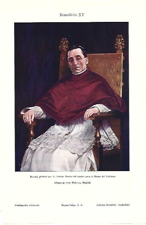 LAMINA ESPASA 39508: Benedicto XV, por A. Fabres