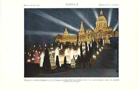 LAMINA ESPASA 39500: Gran Cascada de Montjuic en Barcelona