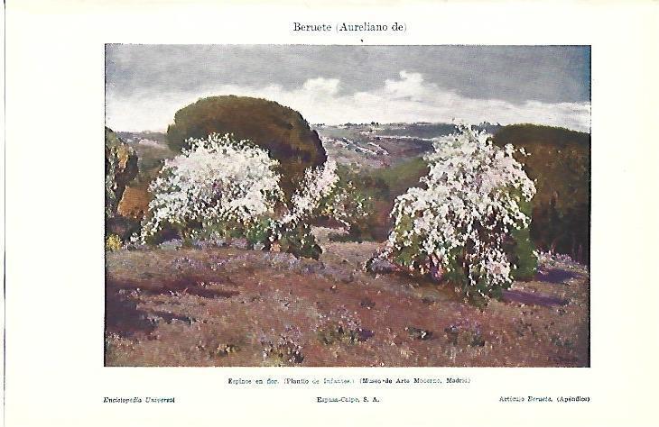 LAMINA ESPASA 39524: Espinos en flor, por Aureliano de Beruete