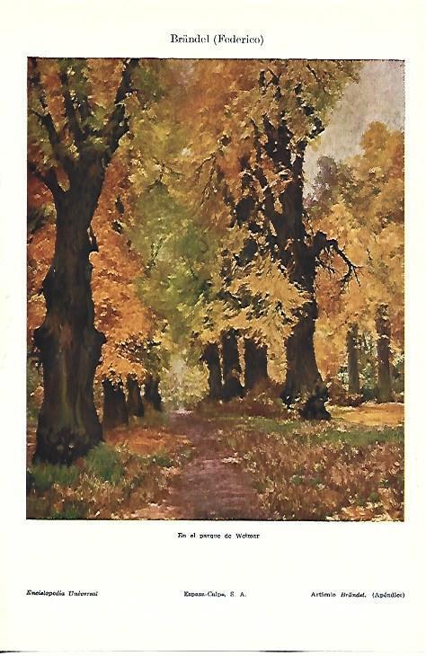 LAMINA ESPASA 39554: En el parque de Weimar, por F. Brandel